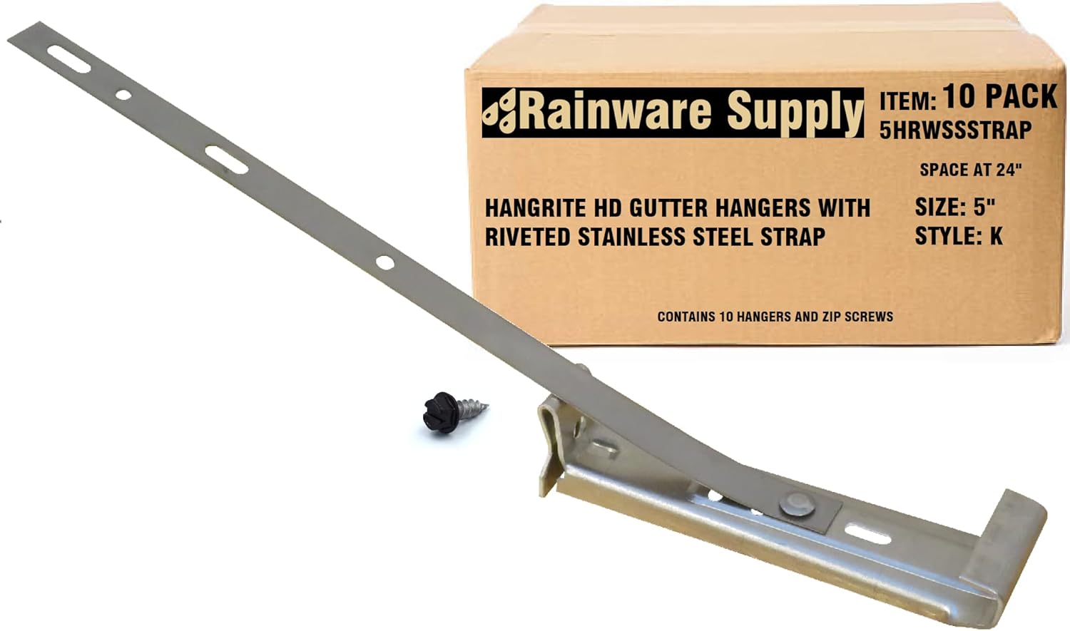 Rainware Supply Gutter Hanger TBar Bracket with riveted Stainless