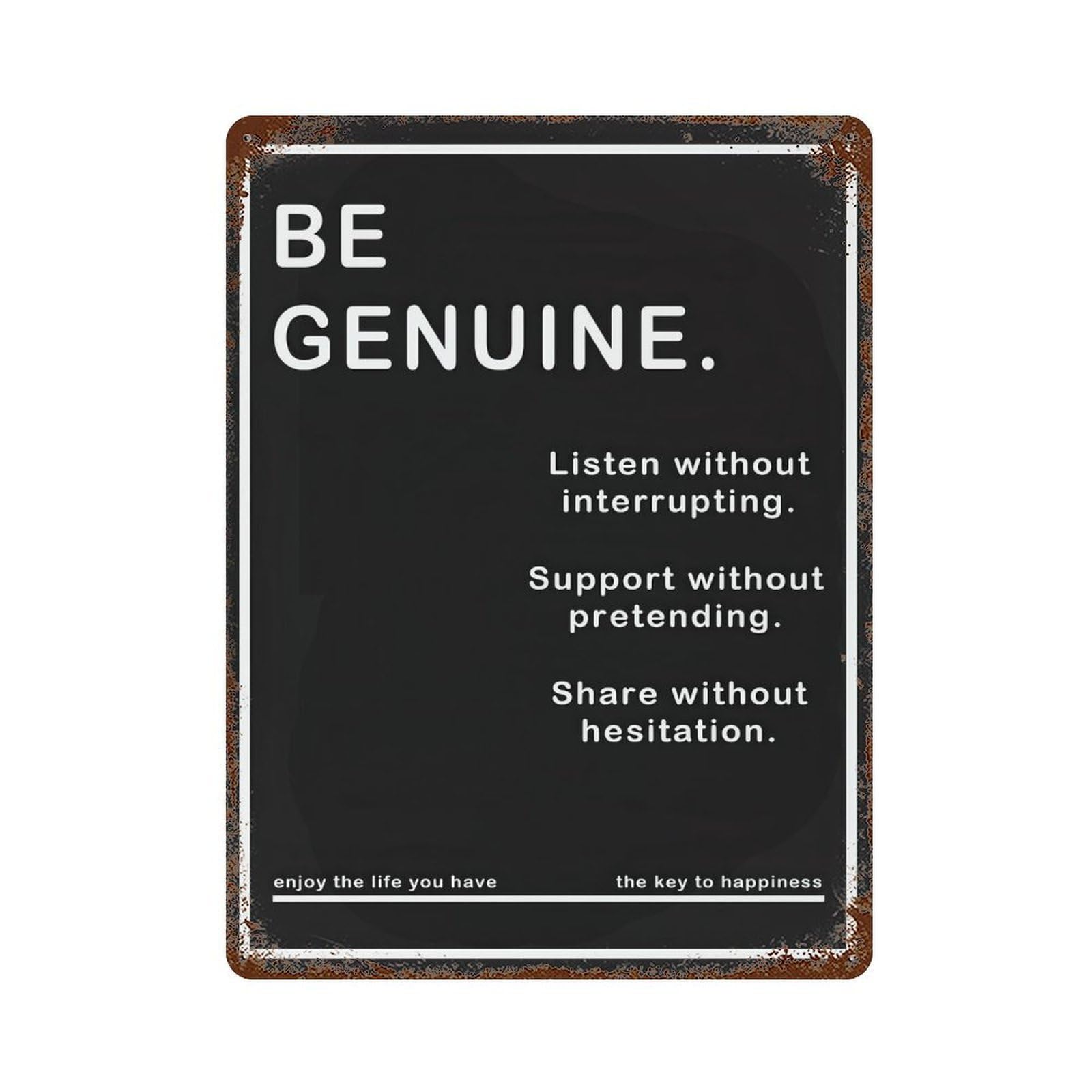 xiaoxiaoshen Be Genuine Motivational Quote Wall Decor Art Metal Tin Poster Modern Home Decor Art Home Bar Shop Decorations Vintage Sign 40x30cm
