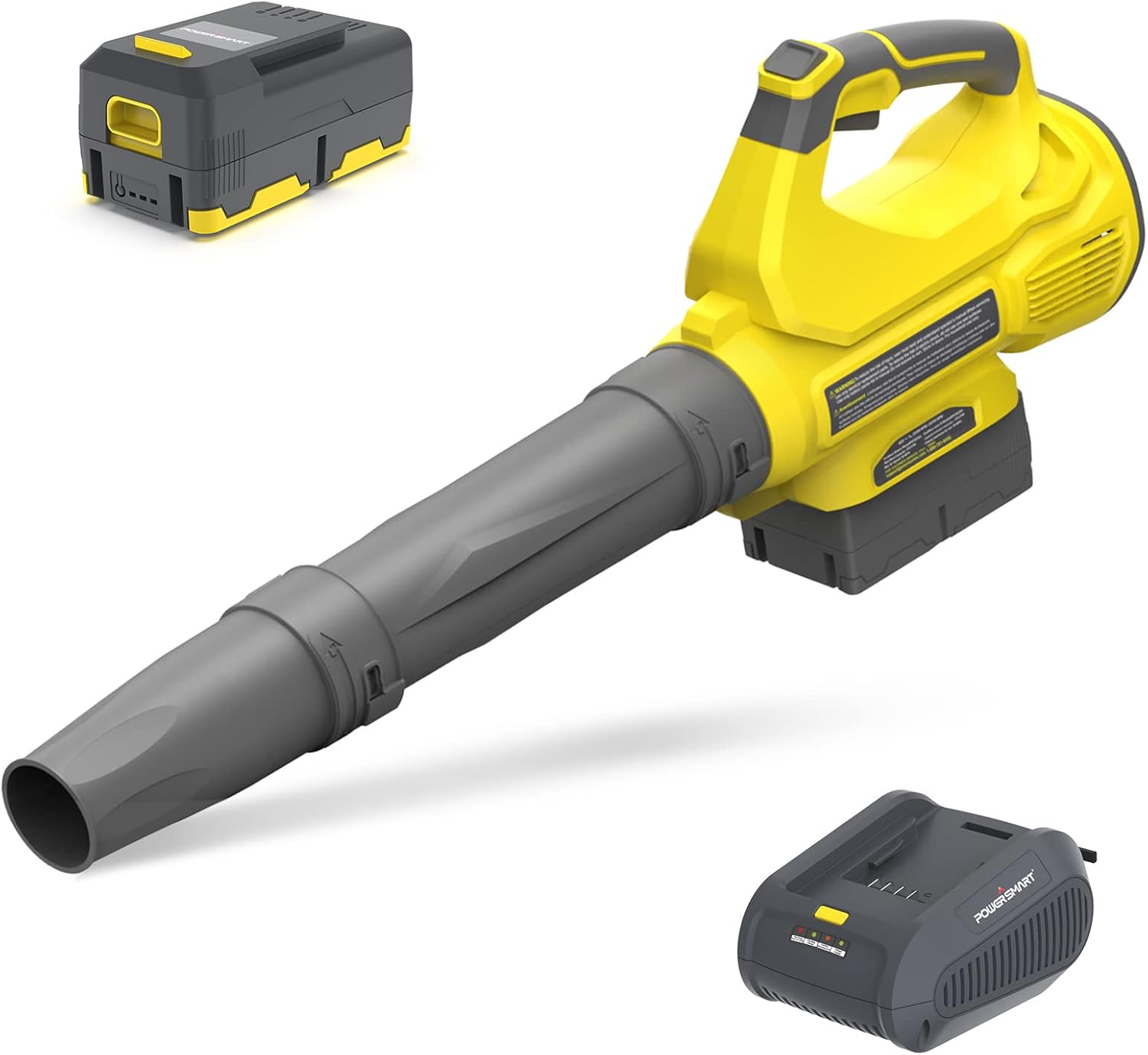 PowerSmart 40V MAX Cordless Leaf Blower with 4.0Ah Battery and Charger, 310 CFM Variable-Speed Battery Powered Max Blower for Patio, Driveway, Yard (PS76220A) 40V Blower/4.0Ah Battery & Charger