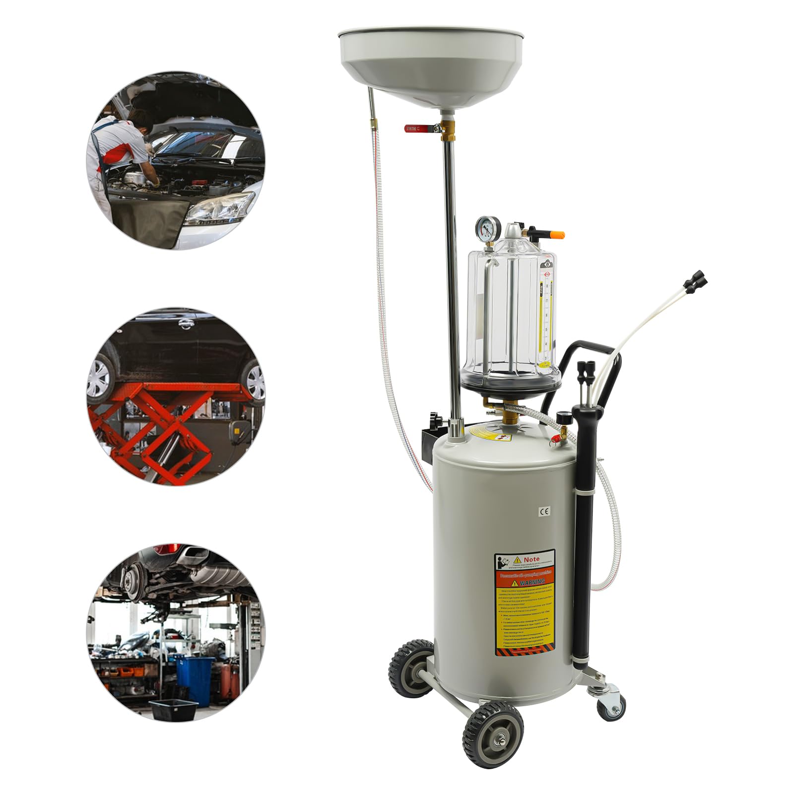 Colector de aceites usados, depósito de 75 l, depósito de recogida de aceite usado, depósito con válvula de seguridad