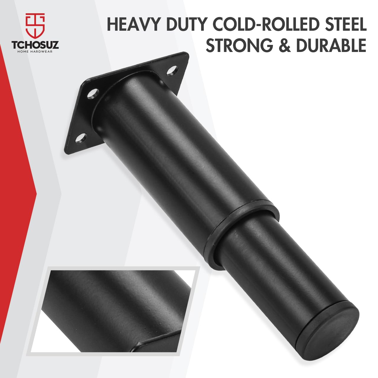 TCHOSUZ 3-5 Inch / 8-12.5cm Adjustable Metal Furniture Legs - Image 4