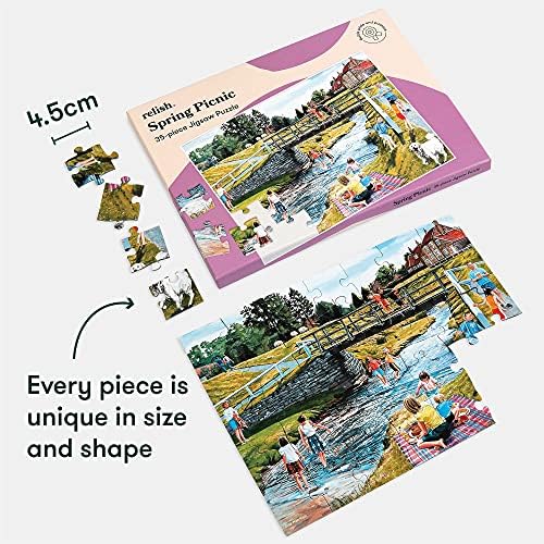 Relish 35 Piece Spring Picnic Dementia Jigsaw Puzzle - Dementia Activities & Puzzles for People with Alzheimer's