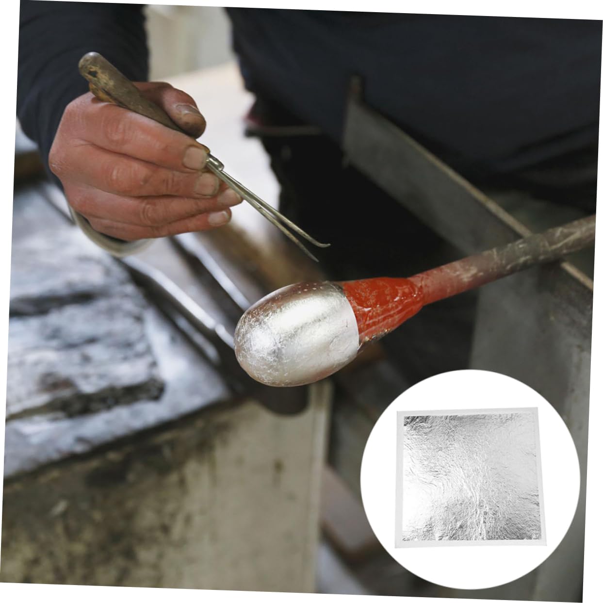 NUOBESTY 3 Sätze Silberfolie Vereiteln Vergoldung Nachahmung Artwork-Tool-Folie Wandverkleidung Wand Polsterung S Art Bettwäsche Folienblatt Bastelkunst Folie Silver 200 Stück * 3
