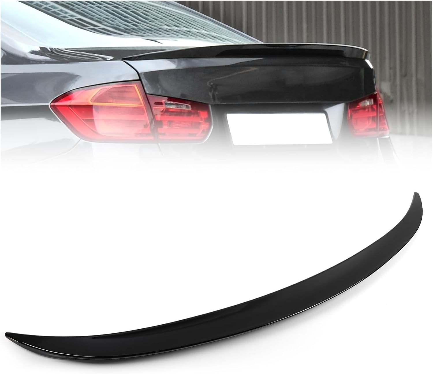 Rear Spoiler Fit for 2012-2018 BMW F30 & 2015-2018 BMW F80 M3, MP Style Tail Trunk Lip Wing Sporty Appearance Glossy Black