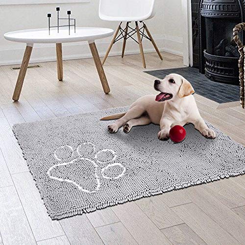 Cosyroom Microfiber Super Absorbent Dog Door Mat Doormat , Machine Washable Quick Drying, Non Slip Pet Mats And Rug For Floor Dogs Cats Food And Water, 20 X 31 Inch Gray #TOP5