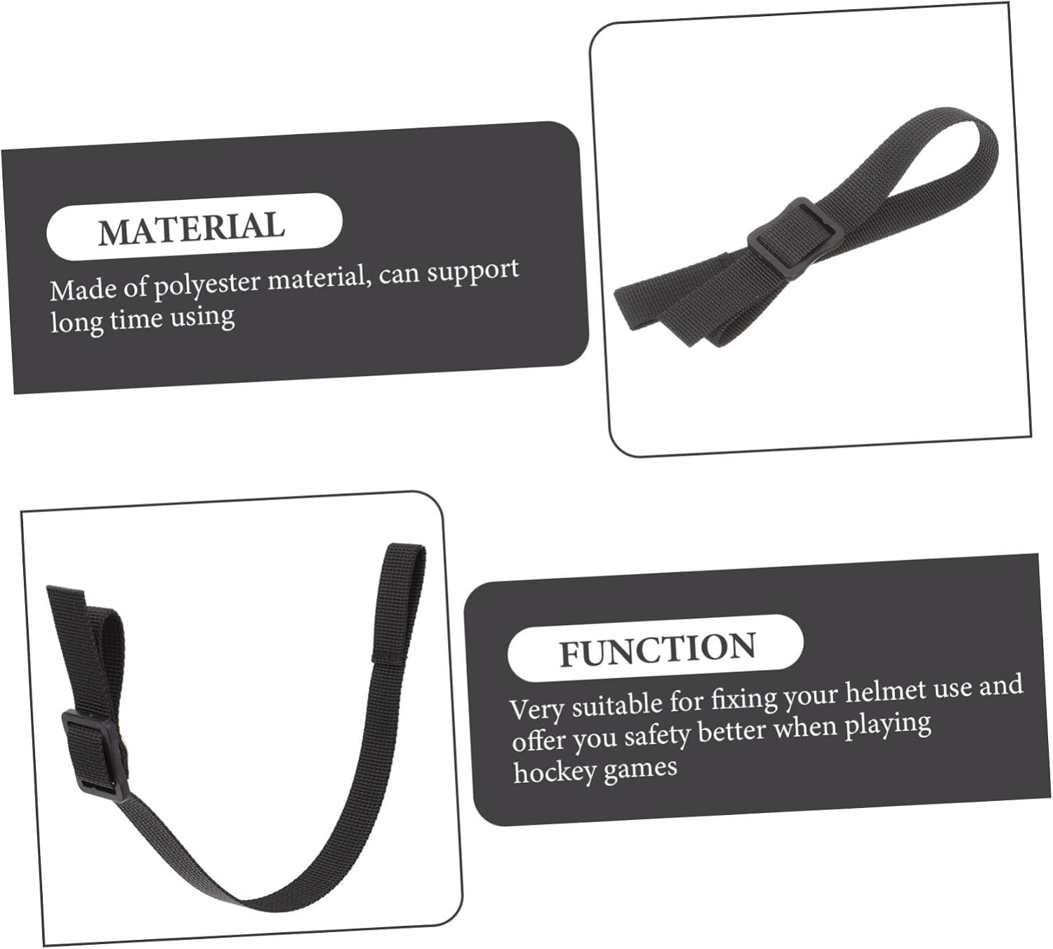 POPETPOP 2 Sets Hockey Helmet Restraint Sports Helmet Elastic Chin Strap Hockey Helmet Repair Kit Universal