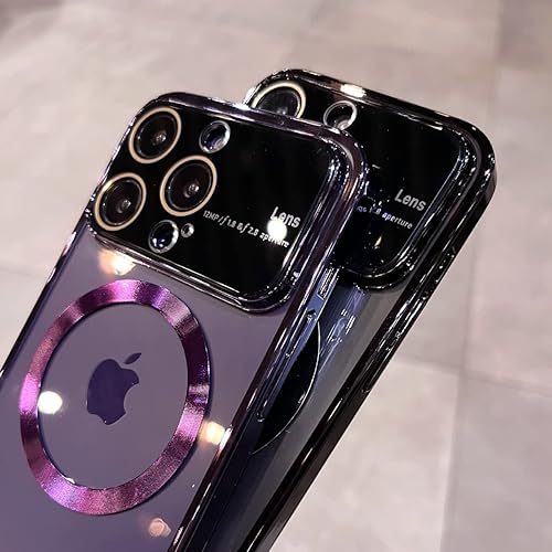 Miniatura 2 de Funda para iPhone 131412Pro Max, protector de cámara para lente de vidrio, vista de logotipo compatible con MagSafe, magnética transparente para