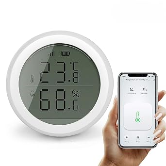 HyMark ZigBee Tuya Ak ll  Ya am Uygulamas  S cakl k Nem Sens r  LCD Ekran APP Kontrol Alexa Google Home