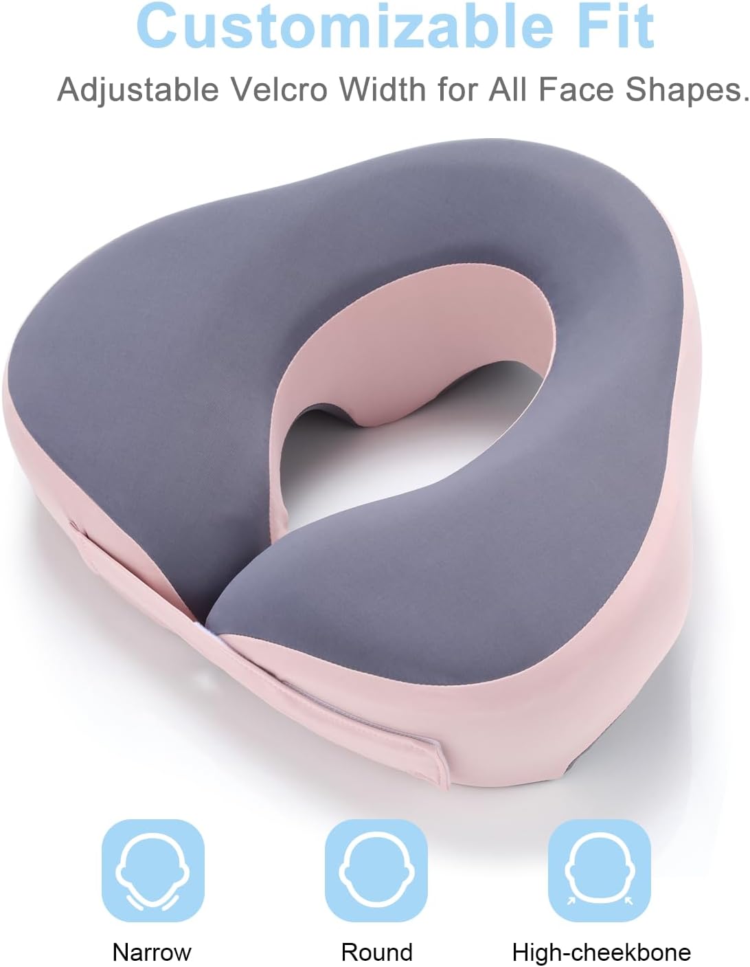 Face Down Pillow for Sleeping & Eye Surgery Recovery – Bamboo Charcoal Memory Foam Prone Pillow with Adjustable Width & Triple Airflow Vents, Ergonomic Face Cradle for Vitrectomy, Massage