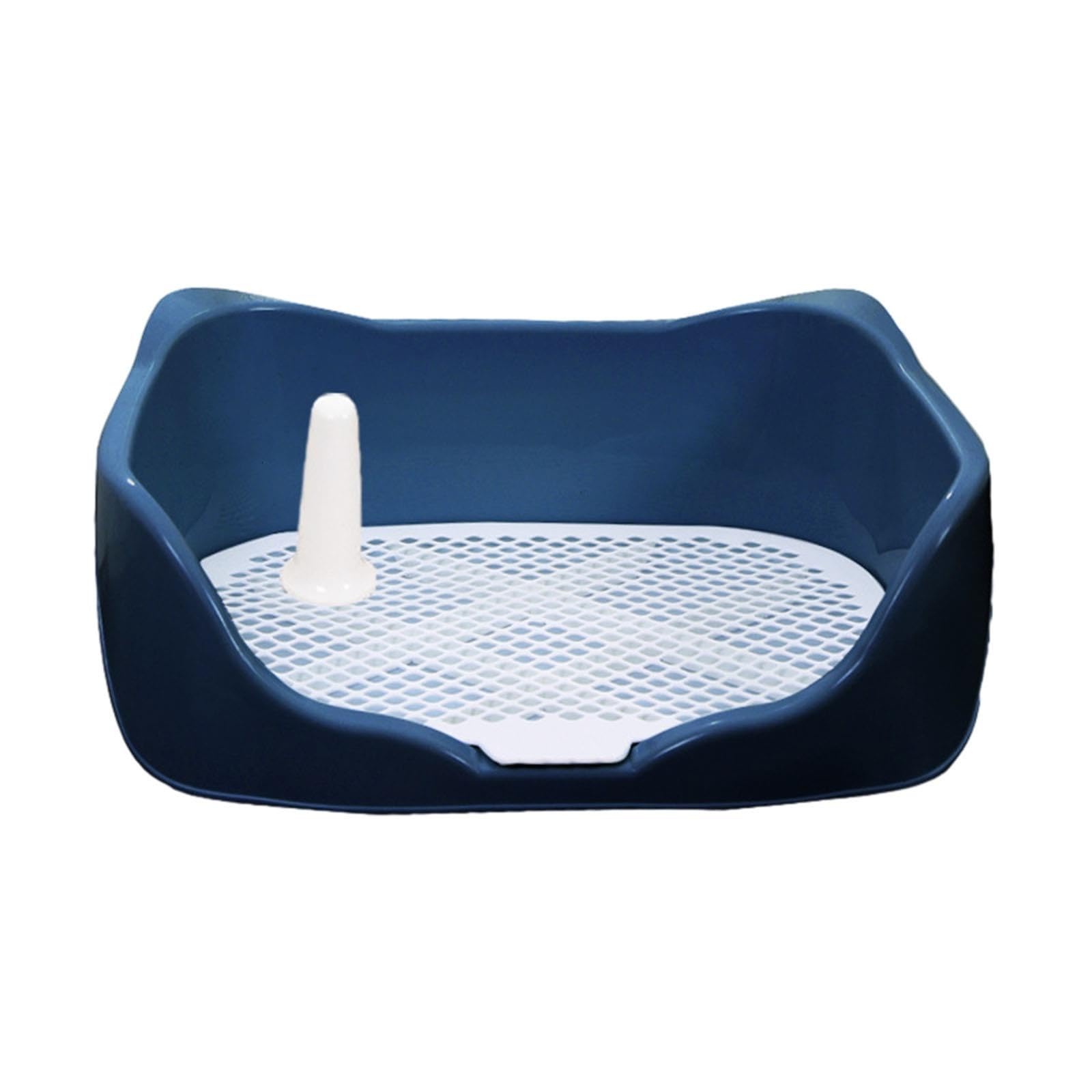 Dog Potty Tray with Training Post and Mesh Grid