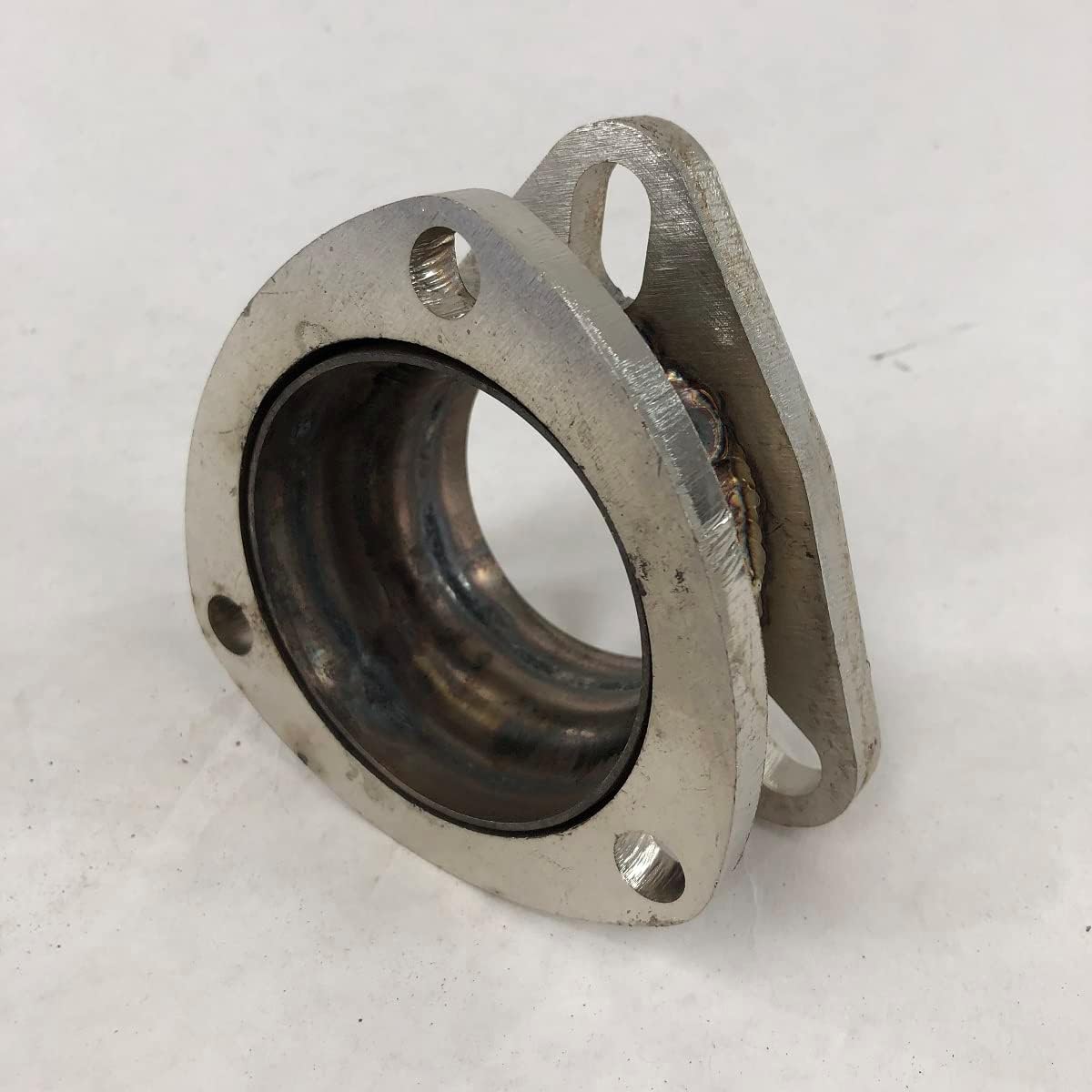 3-inch to 2.5-inch Flange Adapter 3 Bolts, 2" Height, Bolt Center Width 1: 3.34 inch, Bolt Center Width 2: 3.24 inch, Made of Mild Steel