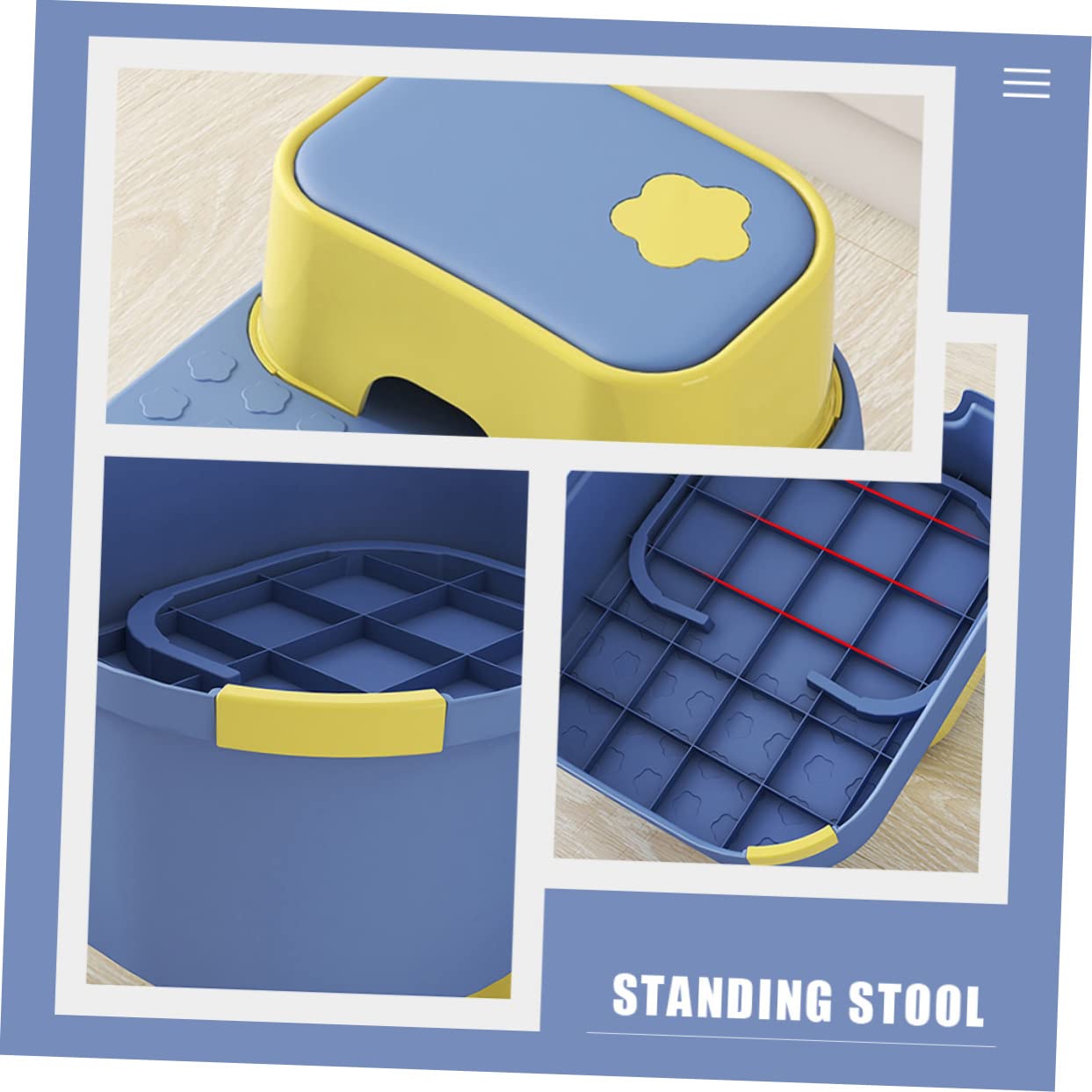 VICASKY Dual-Layer Footstool Non-Slip Safety Stool for Boys and Girls Step Stool