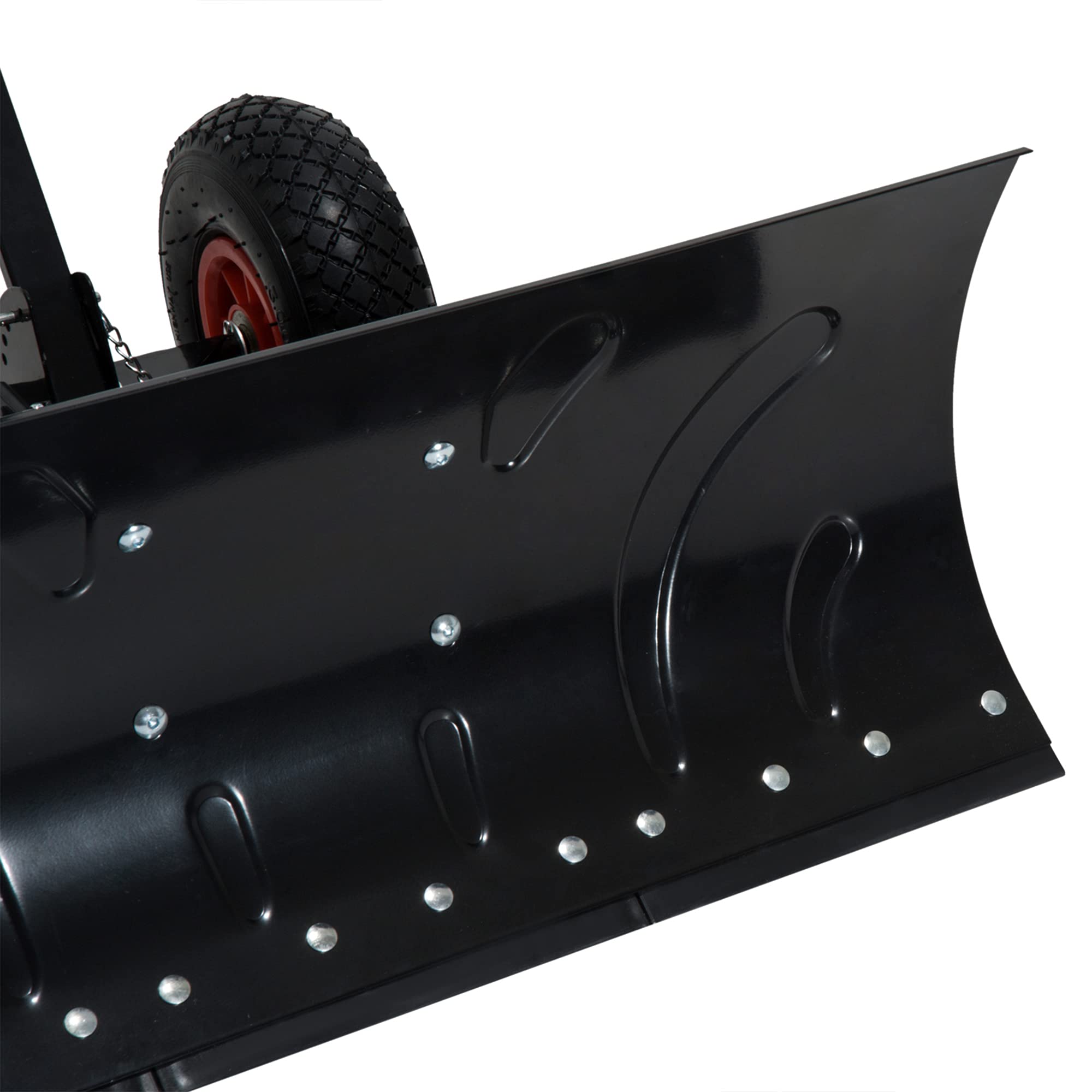 JOCHEN Effiziente Schneeschaufel mit Rädern – 29-Zoll-Klinge, Verstellbarer Winkelgriff, ergonomisches Design für schnelles Schneeräumen, 10-Zoll-Räder (Schwarz+Rot)