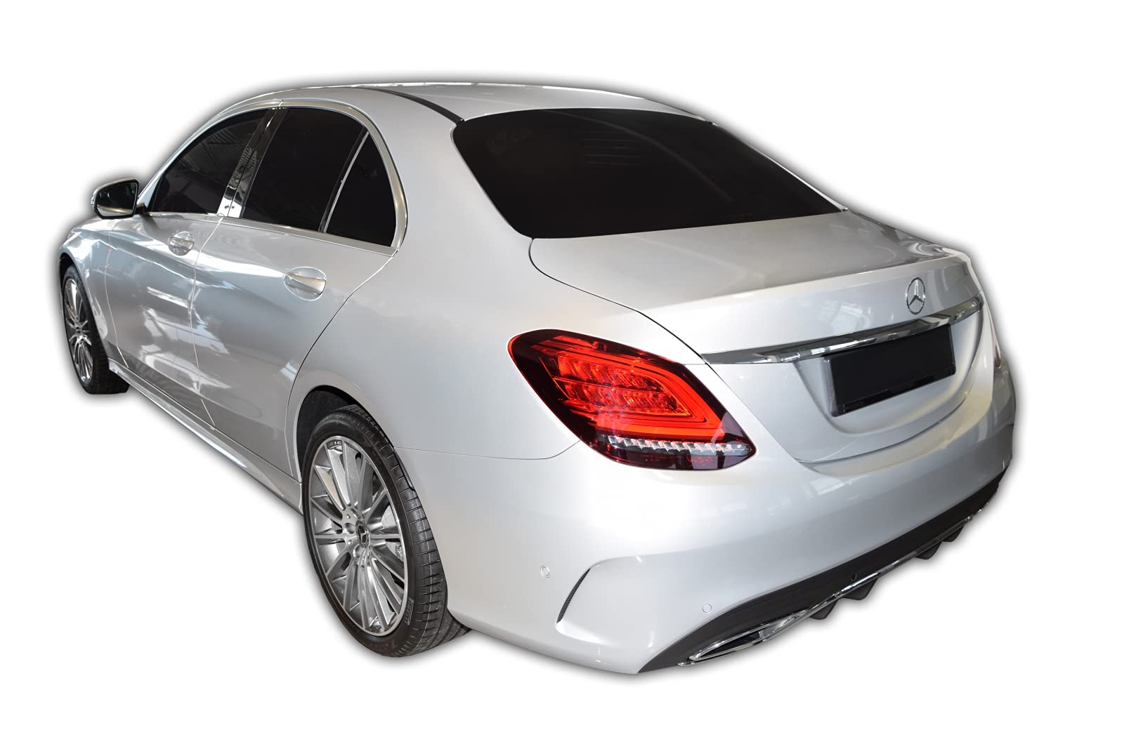 SCOUTT Vasca Bagagliaio per Mercedes C-Class W205 4-Porte Berlina 2015-2021, in TPE su Misura, Proteggi Baule con Bordo Alto 4 cm, Antiscivolo, Inodore