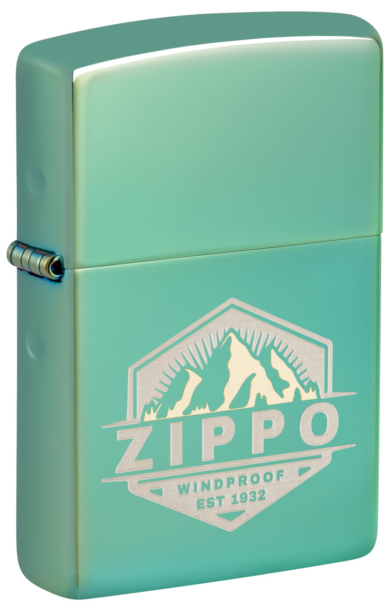 Zippo Sturmfeuerzeug - Outdoor, High Polish Green, Laser Two-Tone - Nachfüllbar - Wiederverwendbar - Windfestes Design - Geschenkbox - Made in USA