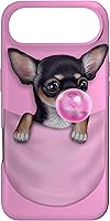 Vista 27 de Black Chihuahua Dog in Pocket with Bubble Gum Case for iPhone 17