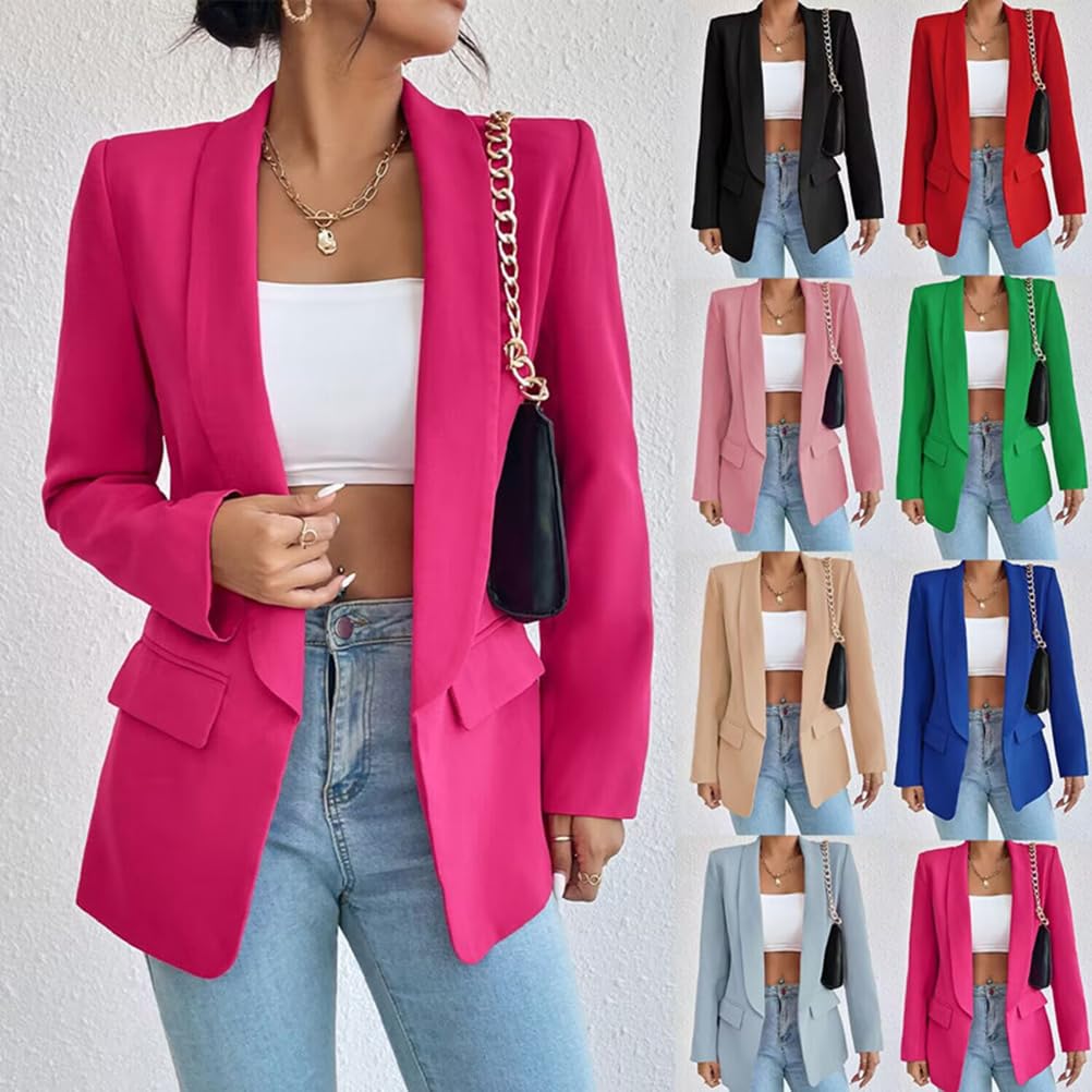 Tomwell Blazer Femme Manches Longues Casual Revers OL Business Veste de Costume Devant Ouvert Manteau Cardigan Blazer Jacket avec Poches