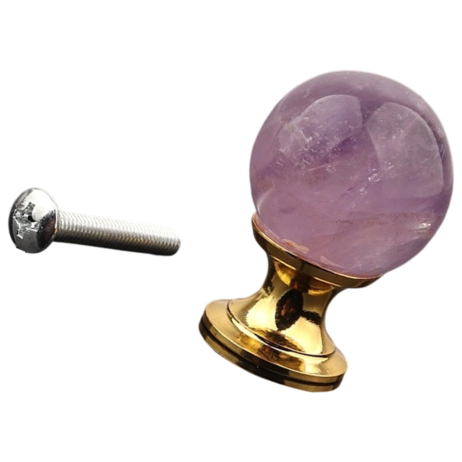 Msioytog Lavender Color Crystal Round Ball Cabinet Drawer Handle Simple Furniture Decorative Handle Cupboard Pulls Furniture Decoration Kitchen Cupboard Door Knobs Hardware