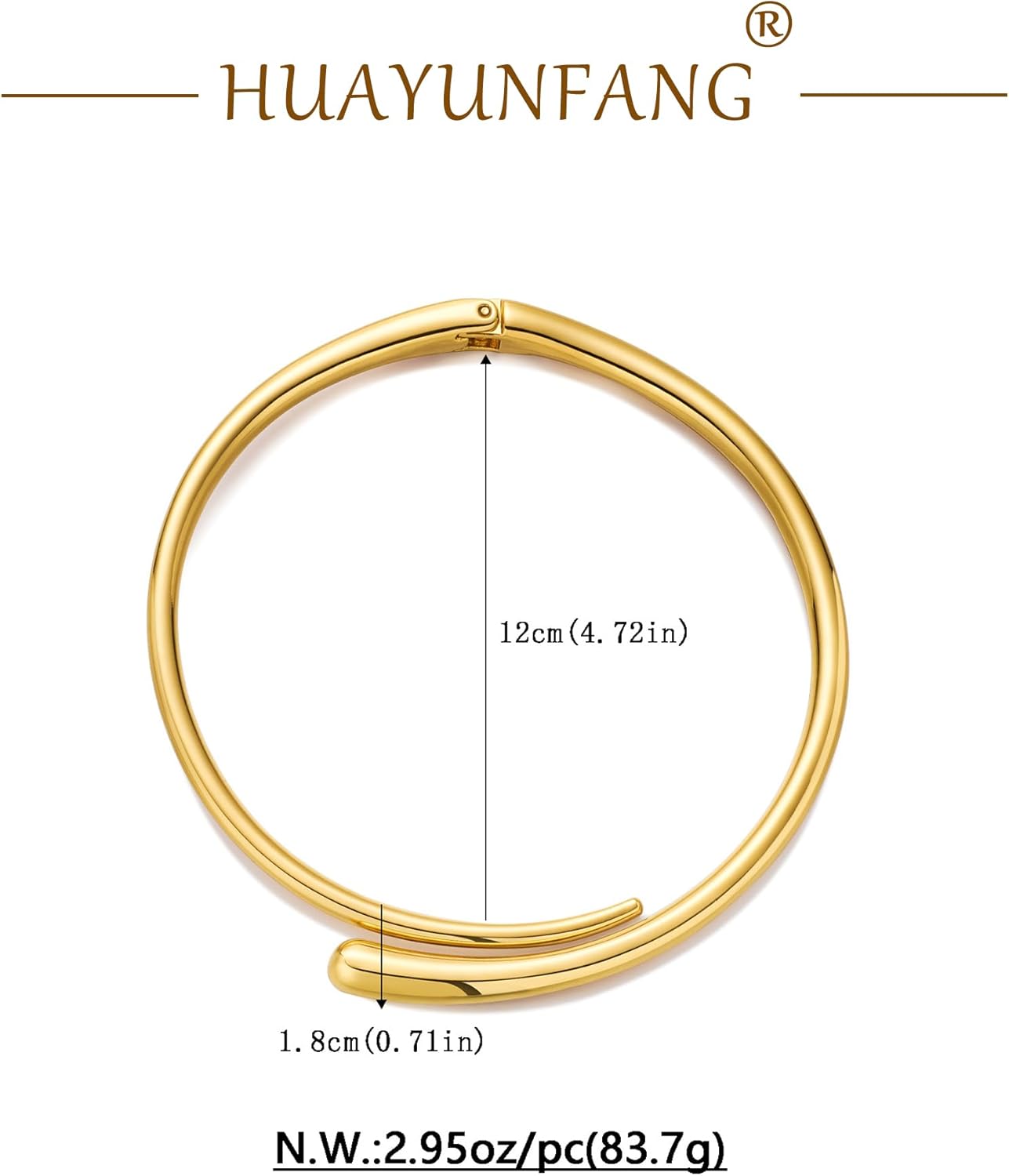 Gold Silver Chunky Choker Necklace For Women Waterdrop Choker Collar Necklace Bold Statement Necklaces Spring Hinged Open Necklaces Trendy Jewelry - Image 6