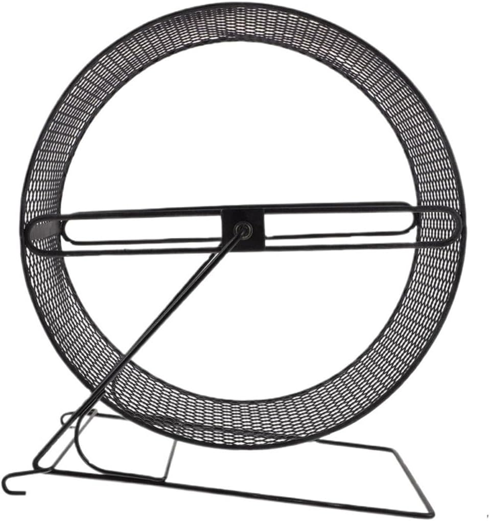 Durable Silent Running Wheel Toy Hamster Exercise Wheel Small Pet Rat Roller Funny Plaything Iron Material Pet(Black,Small)