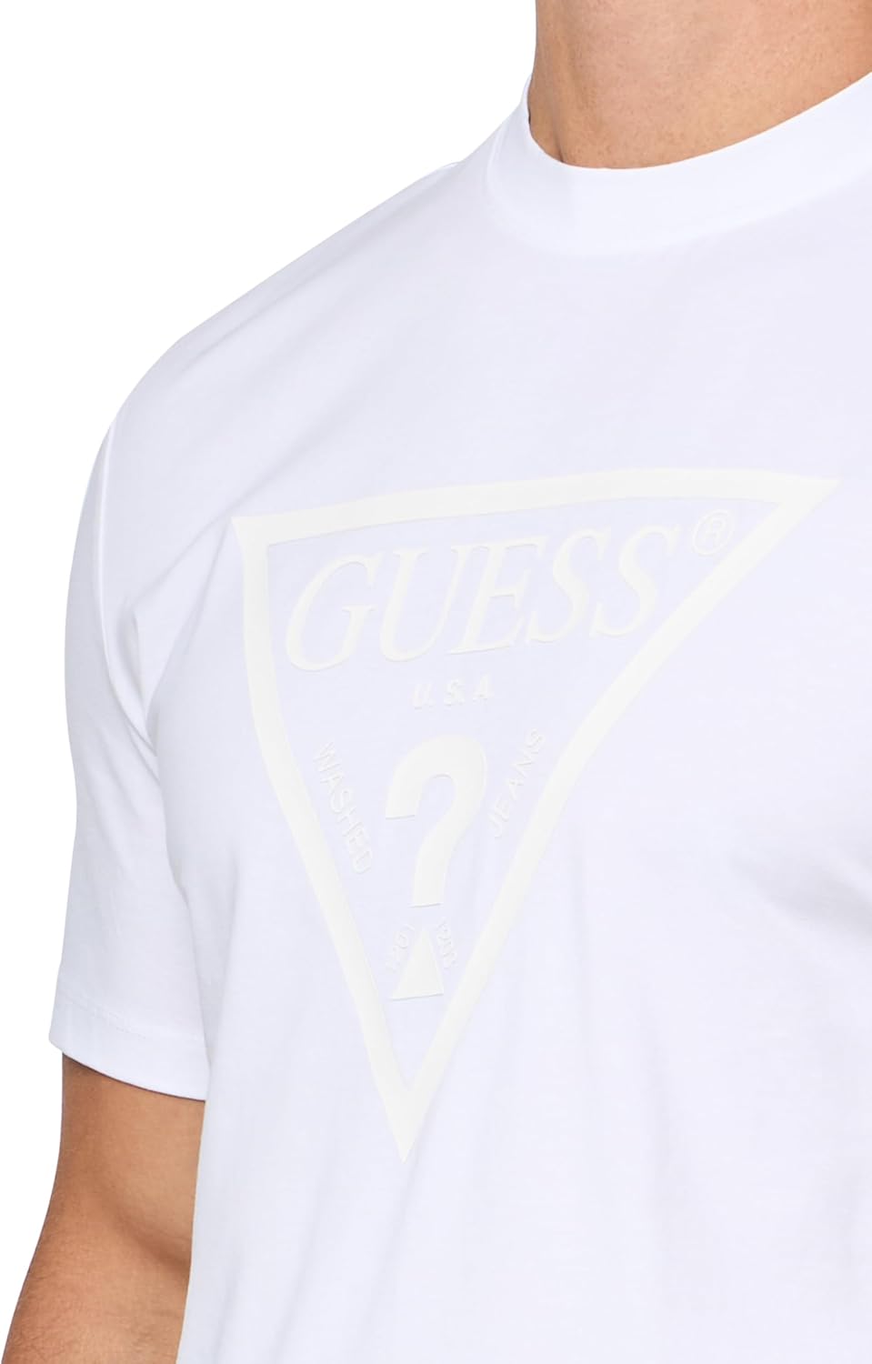 Guess Mens Eco Tonal Logo Short Sleeve T-Shirt - Image 3