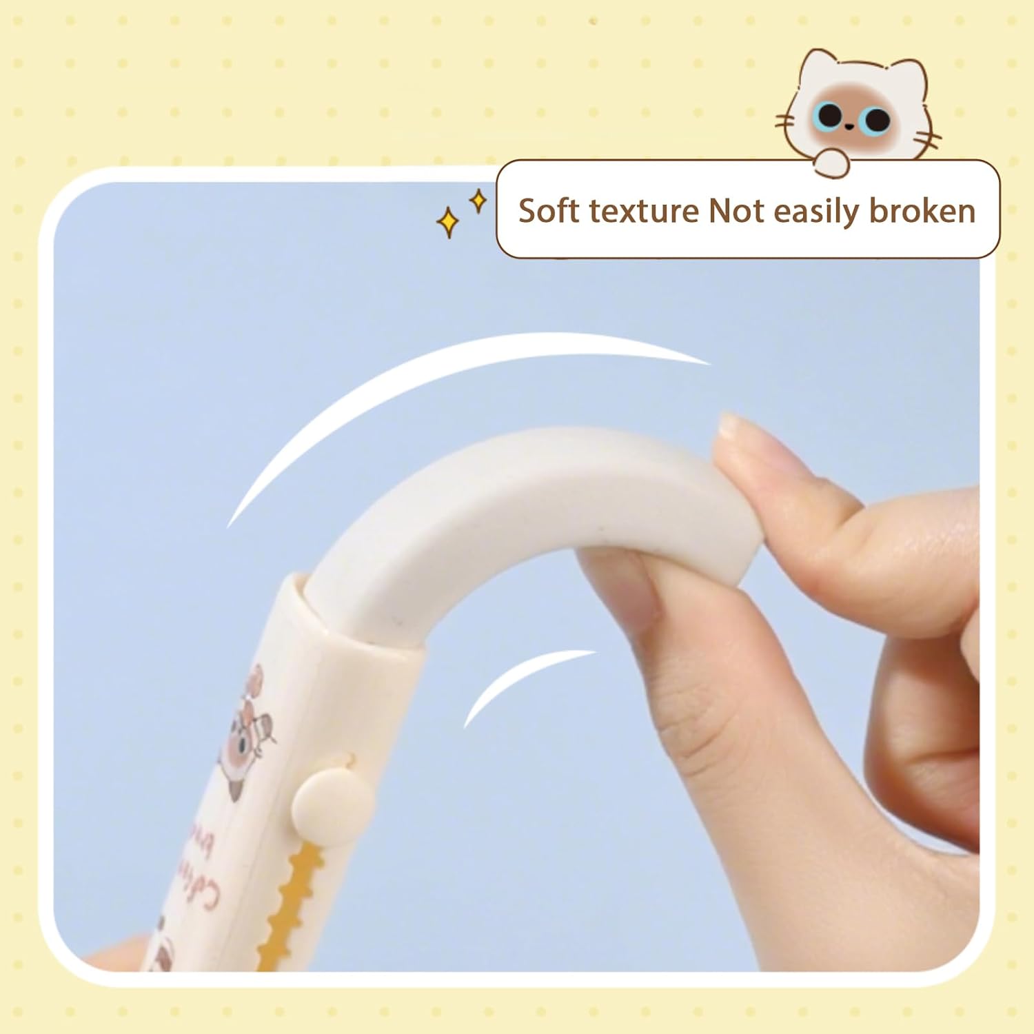 Retractable Pencil Eraser, Cute Erasers,Cat Eraser,Suitable for School Home Office Supplies, 4Pcs (Eraser-cat) - Image 3