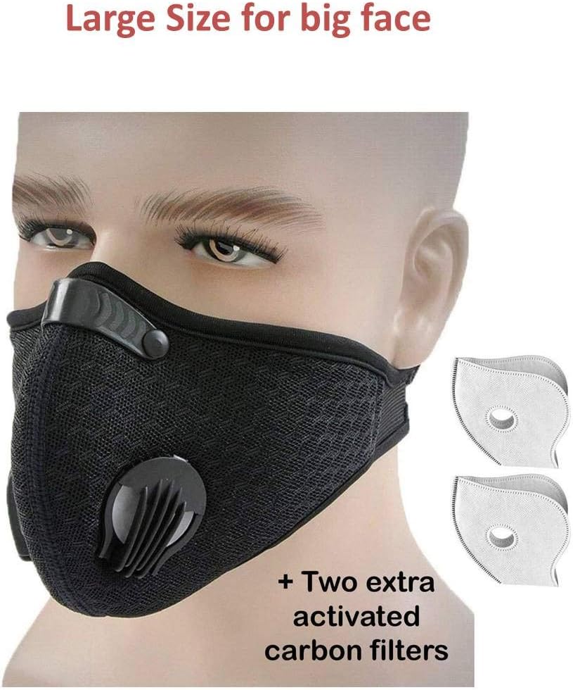Tdas Men's and Women's Mesh and Cotton N95 N99 Washable Reusable Pm 2.5 Anti Pollution Air Mask with Filter with 2 Filters (Black)