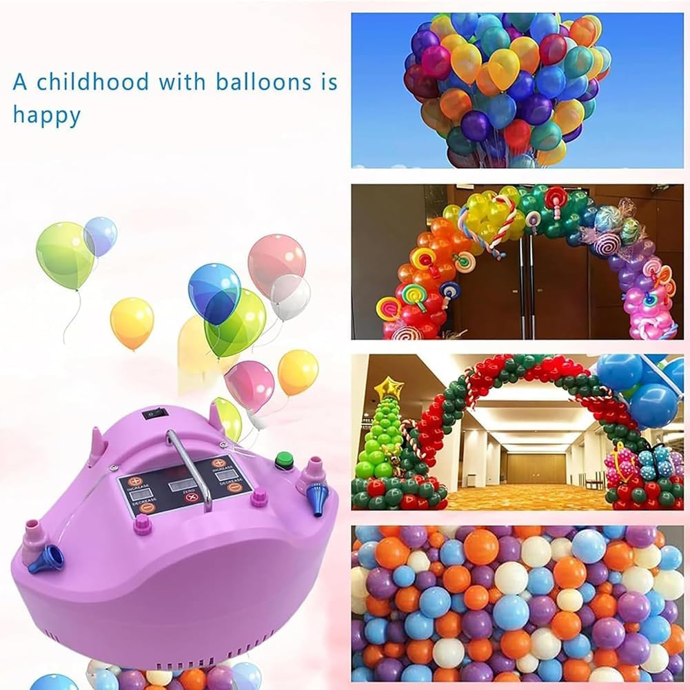 Elektryczna pompka do balonów, przenośna pompka powietrza z licznikiem czasowym i przełącznikiem nożnym do różnych balonów na imprezy