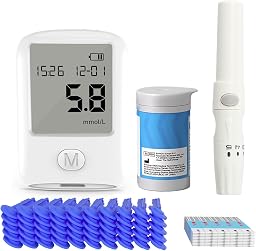 BLOOD TESTING METER | 50 Lancets and 50 Strips, 6s Home Testing Kit Safe for Kids and Adults