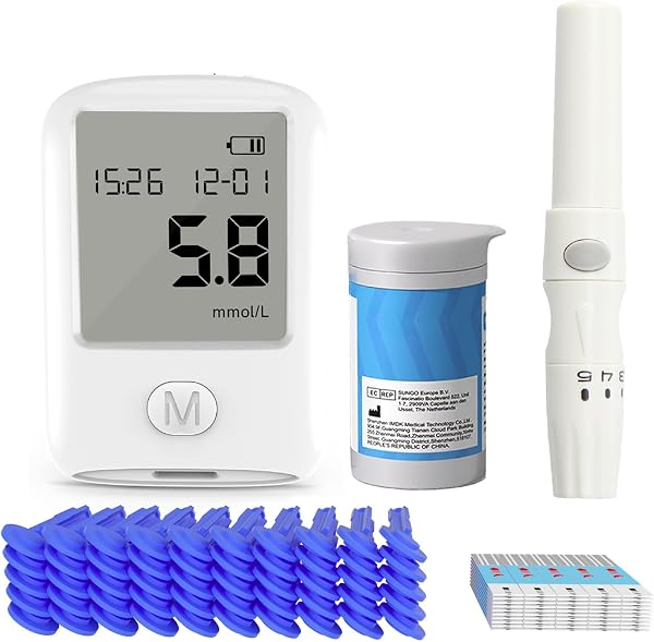 BLOOD TESTING METER | 50 Lancets and 50 Strips, 6s Home Testing Kit Safe for Kids and Adults