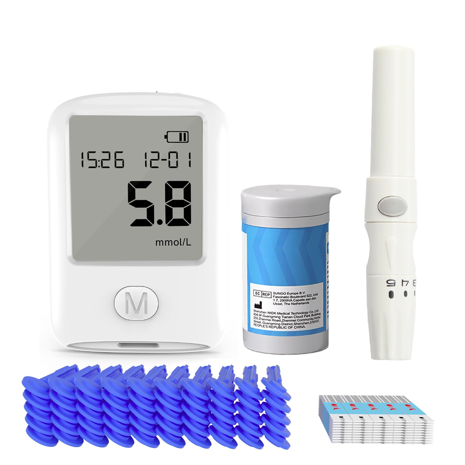 BLOOD TESTING METER | 50 Lancets and 50 Strips, 6s Home Testing Kit Safe for Kids and Adults