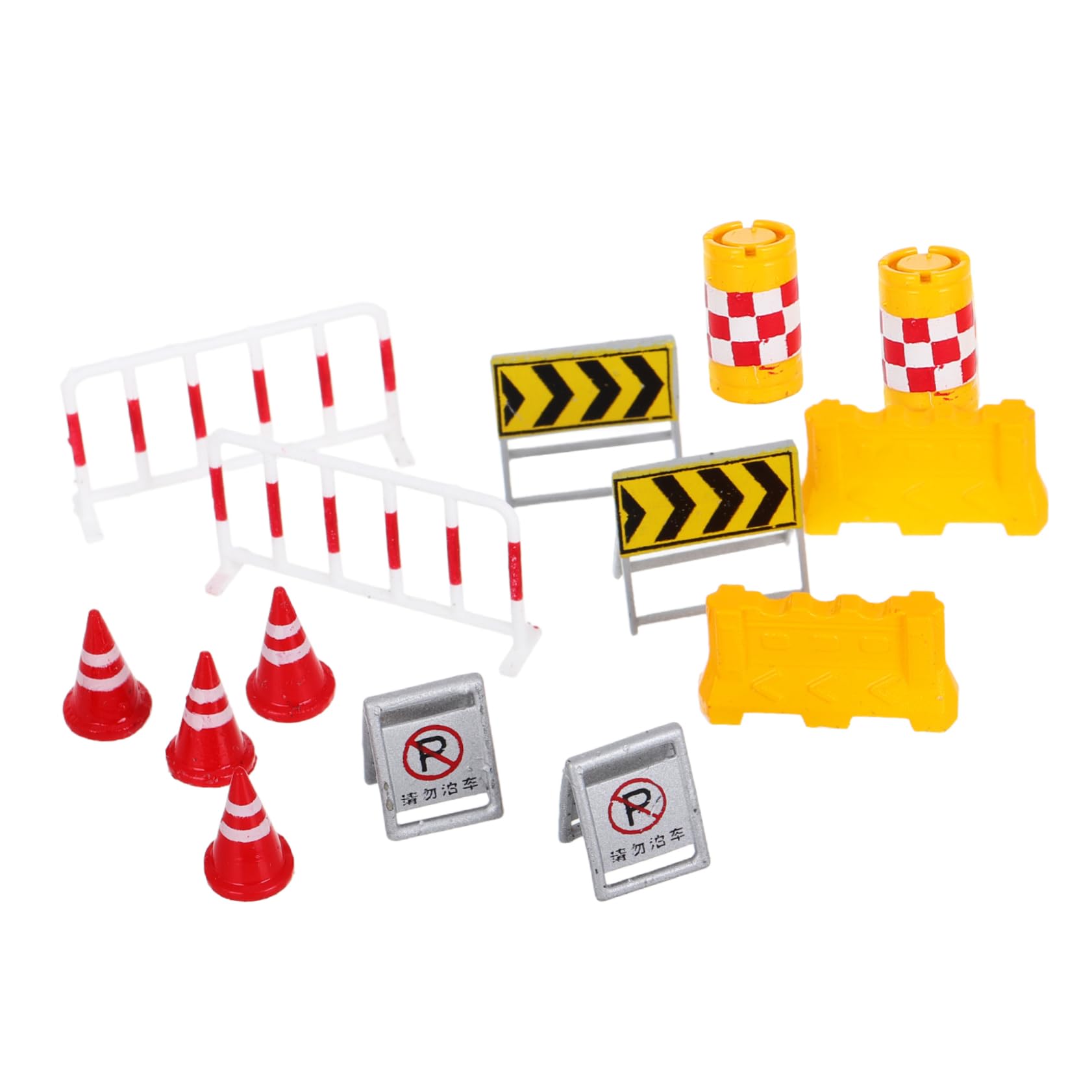 Gogogmee Miniature Road Sign Toy Stick Tiles Kit Toy Construction Cones and Signs Mini Street Lights for Kids Bedroom