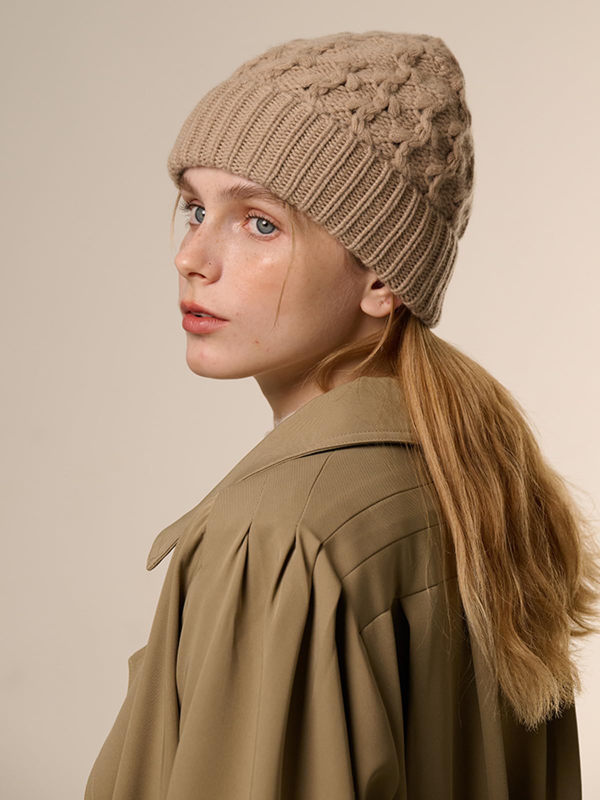 YUONNY Donna Cappello Beanie a Maglia con Risvolto in Tinta Unita, Uomo Berretto a Cranio Morbido e Caldo Autunno Inverno, 30% Cashmere e 70% Lana, Casual Skull Cappelli Antivento per Sci Ciclismo