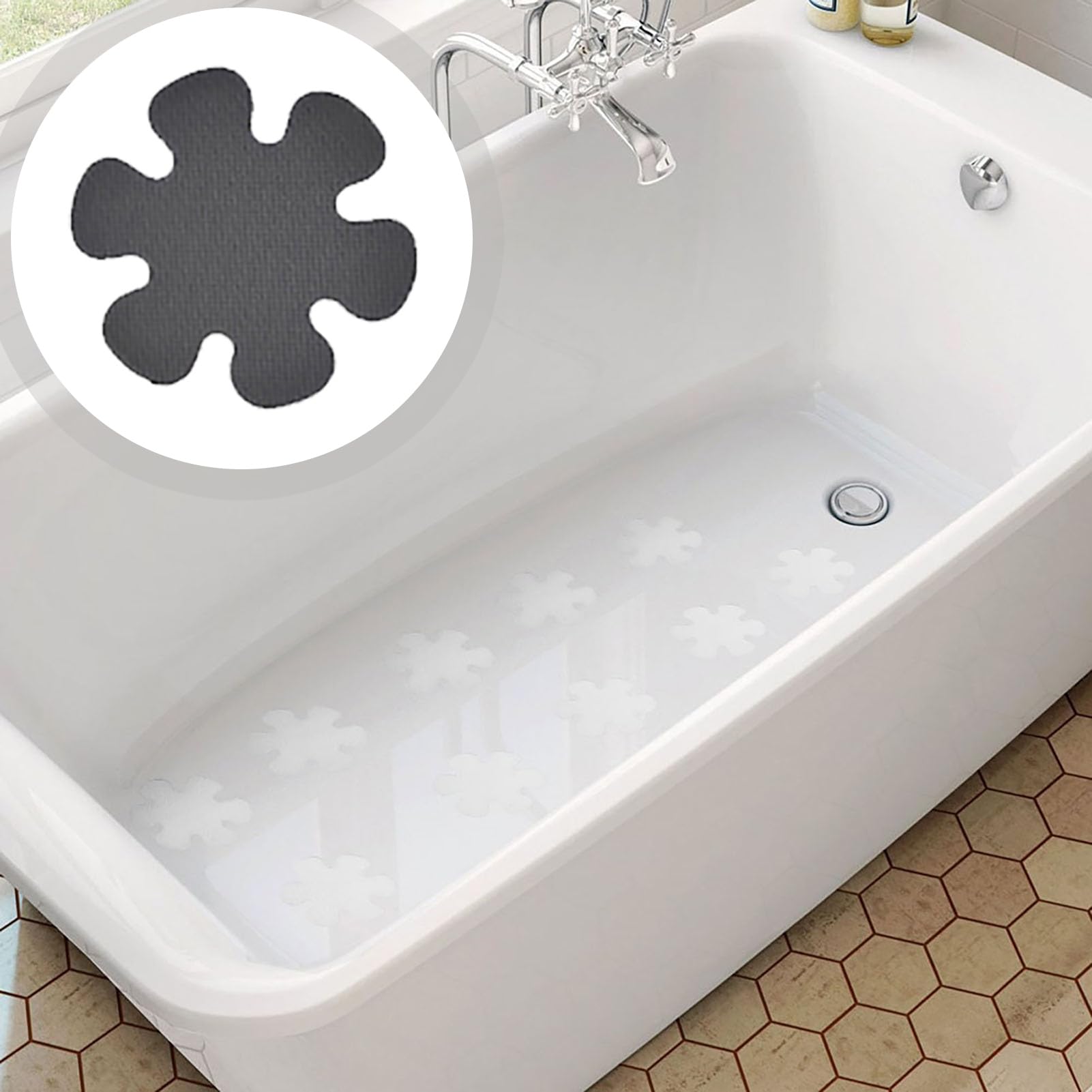 Adesivi Antiscivolo Per Vasca - Fiori Luminosi Con Raschietto | Sicurezza Doccia - Foto 2