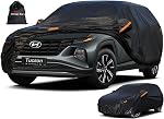 kayme 6 Layers SUV Car Cover Waterproof All Weather for Automobiles, Outdoor Full Size Cover Rain Sun UV Protection with Zipper Cotton, Universal Fit for SUV Jeep (182-190 inch)