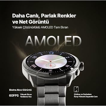 Ttec Tempus Pro S 45mm AMOLED Ekranlı Yuvarlak Metal Kasa 2SW08 (Siyah)