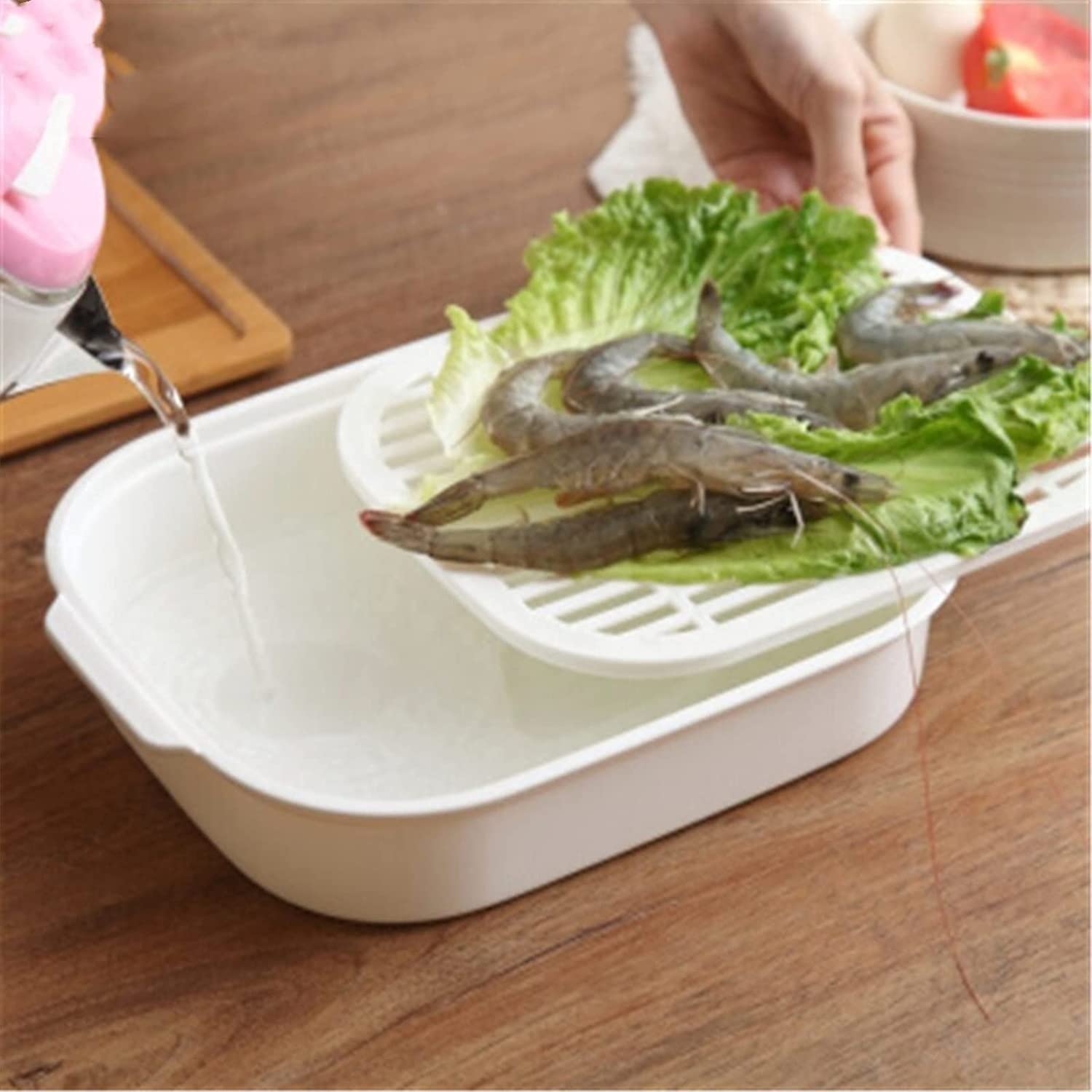Olla a vapor, vaporera de verduras, vaporera, horno microondas, caja especial, utensilios al vapor, cocina, aparatos de calefacción (color: blanco, tamaño: talla única) (color: verde) (Color : Bianco