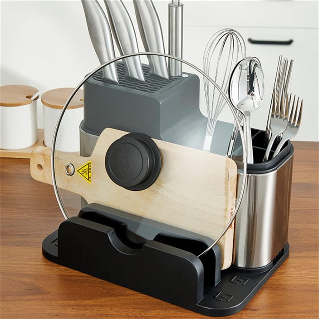 Soporte para tabla de cortar de acero inoxidable, estante de almacenamiento para encimera de cocina sin taladrar para ahorrar espacio
