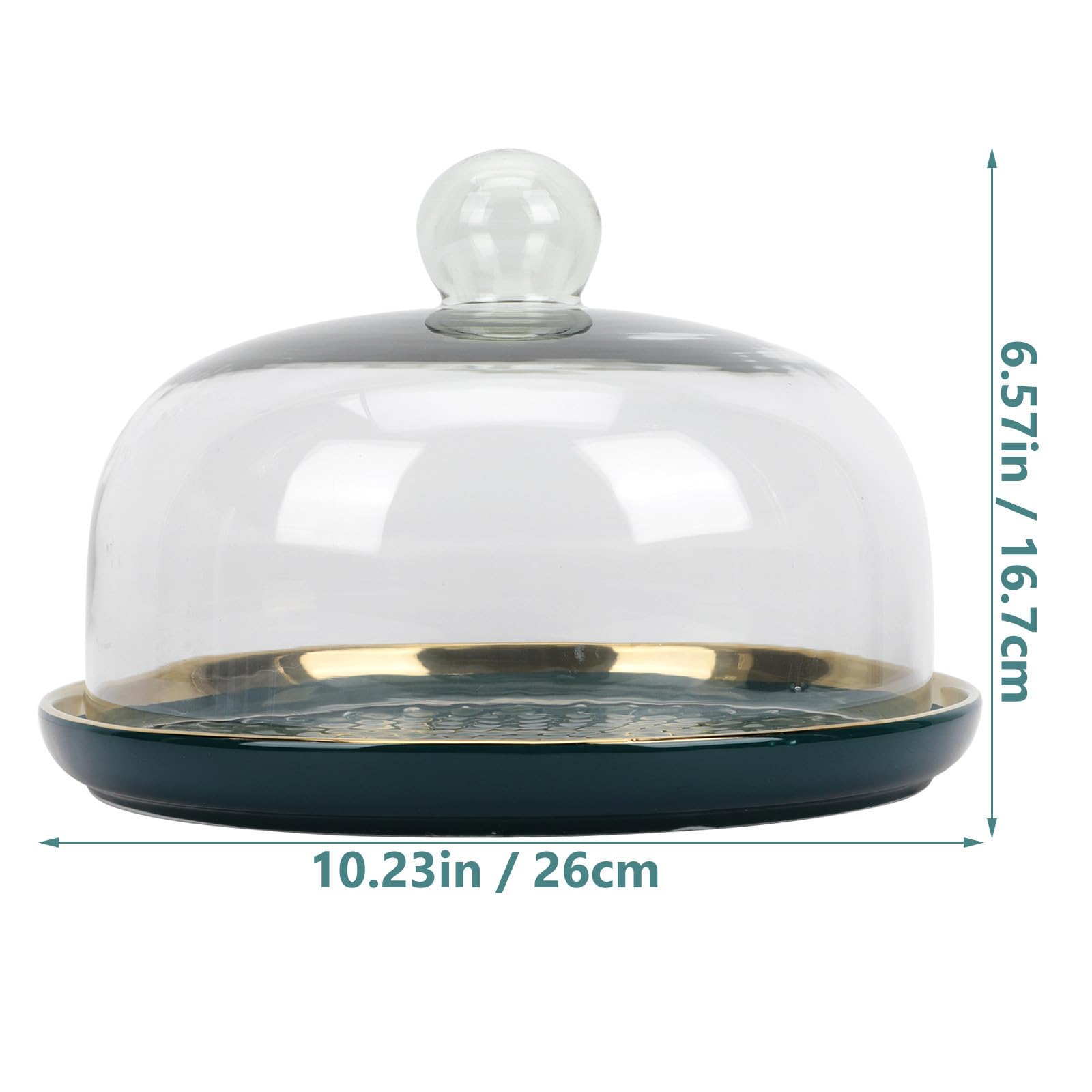 Elegante Kuchenform Glas Servierplatte mit Glasdeckel Praktische Aufbewahrungsschale aus Keramik für Kuchen und Obst für Geburtstage und Engagement