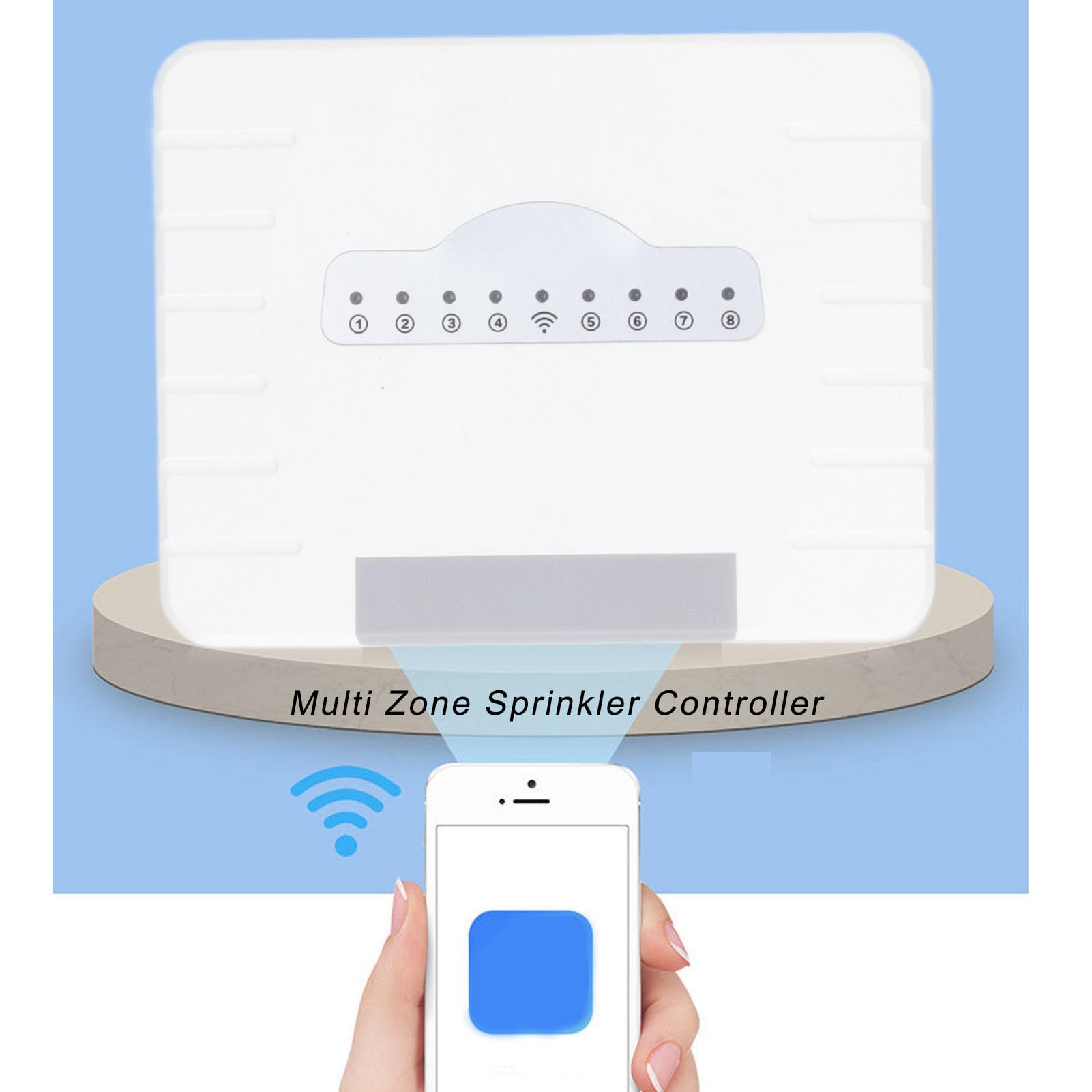 Remote Sprinkler Controller, Multi Zone Solenoid Valve Irrigation Controller for Garden, Smart APP Control, Water Conservation, Easy Installation, 110-240V (US Plug)