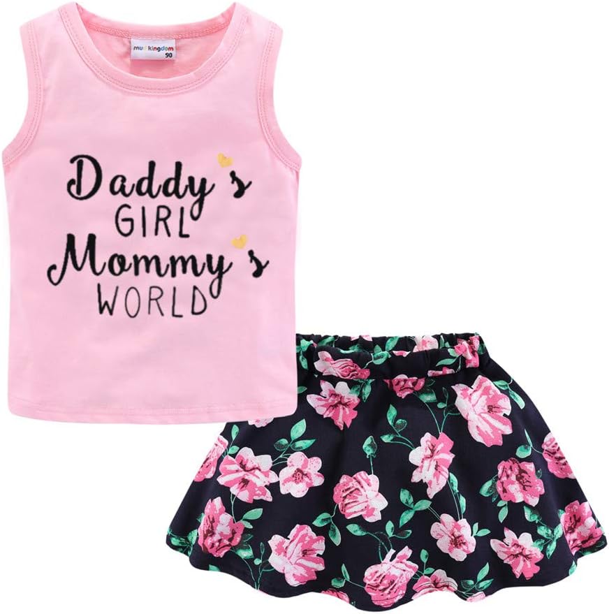 Mud Kingdom Little Girls Skirt Set Daddy's Girl Mommy's World Chiffon Pink Size 10-12