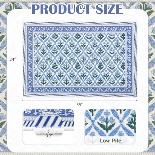 Tapete decorativo boho 60x90 cm lavable antideslizante miniatura 2