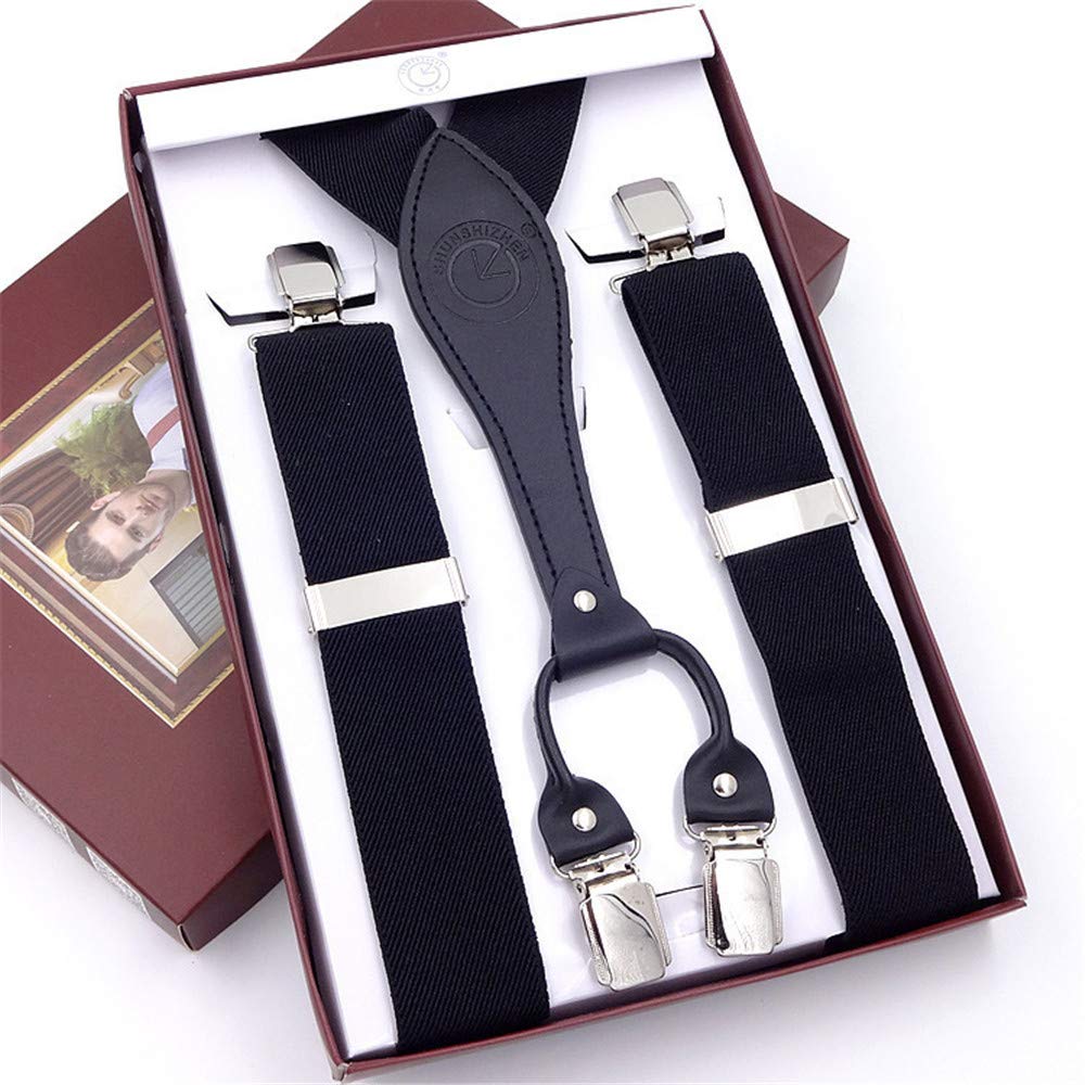 Tirantes Clips Tirantes Clásicos para Hombres Tirantes para Hombres Tirantes para Hombres 4 Clips Tirantes Elásticos Ajustables Resistentes para Hombres Tirantes Duraderos Clips Me