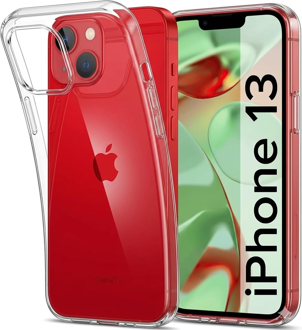 JANAK RAJ Soft Crystal Clear Back Case Cover Compatible with iPhone 13 | 100% Transparent Shockproof Silicone 360 Protective Design - Clear