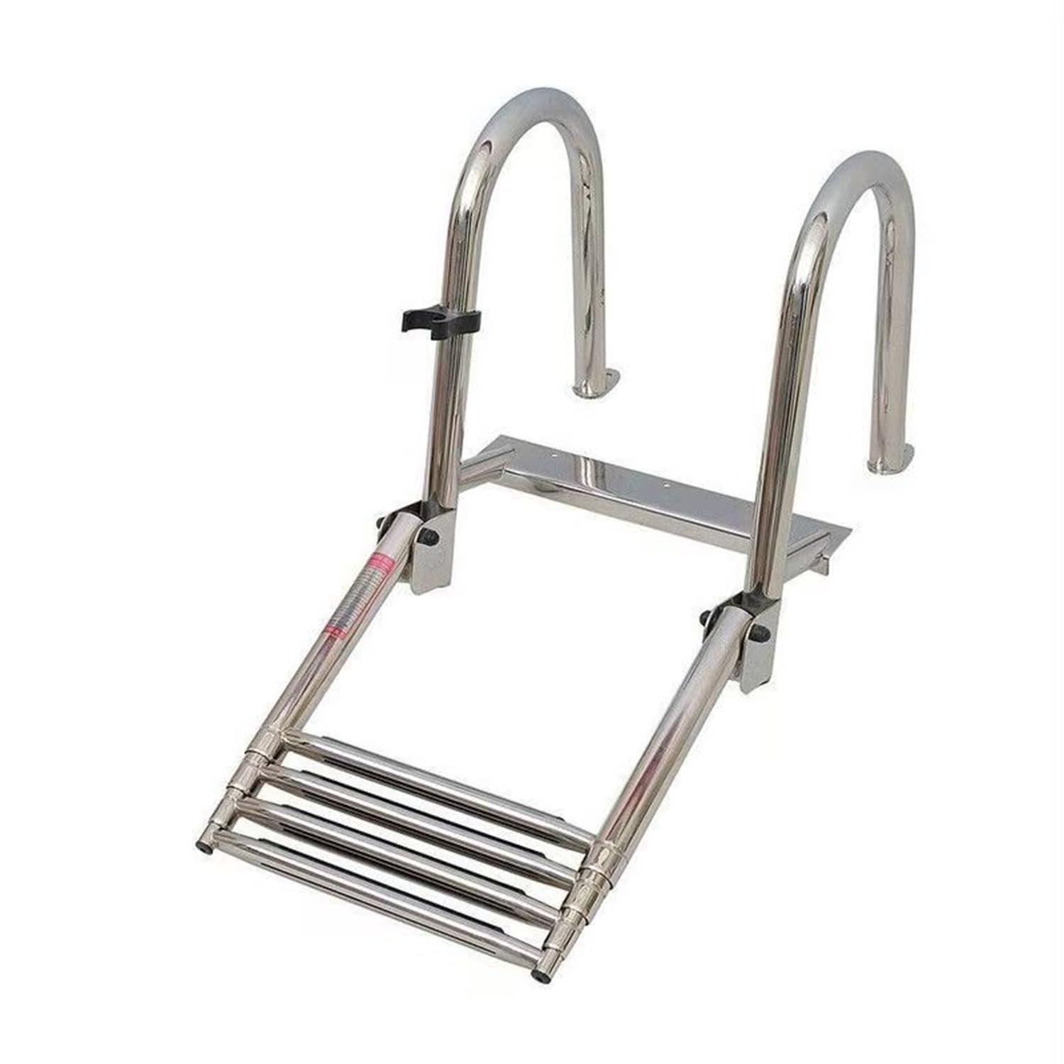 Scala pieghevole in acciaio inox, scala espandibile per barche e piscina, con gradini in gomma antiscivolo resistenti alla corrosione, per un facile accesso