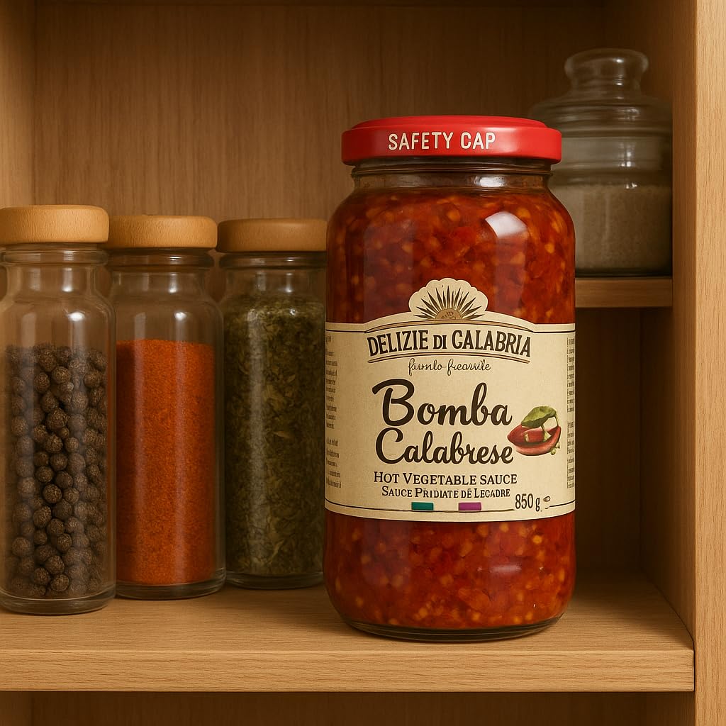Bomba Calabrese Piccante 950g x 3 Vasetti | Salsa Vegetale Piccante Artigianale Made in Italy | Perfetta per Bruschette, Pasta, Carne e Piatti Tipici Calabresi