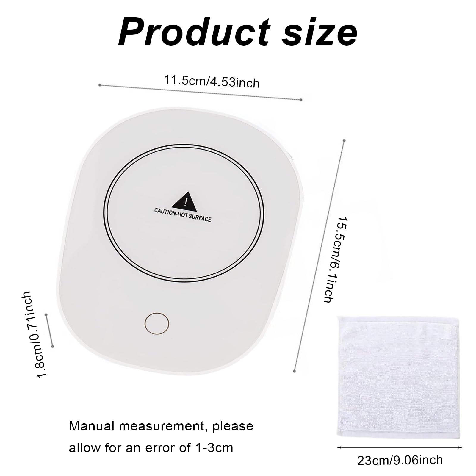TMRBBesty Scaldatazza per Riscaldare caffè,Scaldatazze da caffè,Scalda Tazza USB,Porta 1 Asciugamano Piccolo,Temperatura costante Intelligente,16W Bianco