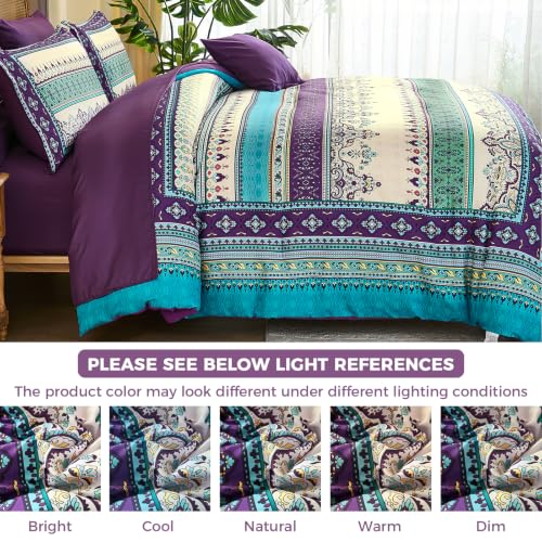 Image of Boho Comforter Set King Size,8 Pieces Paisley Border Bedding Set