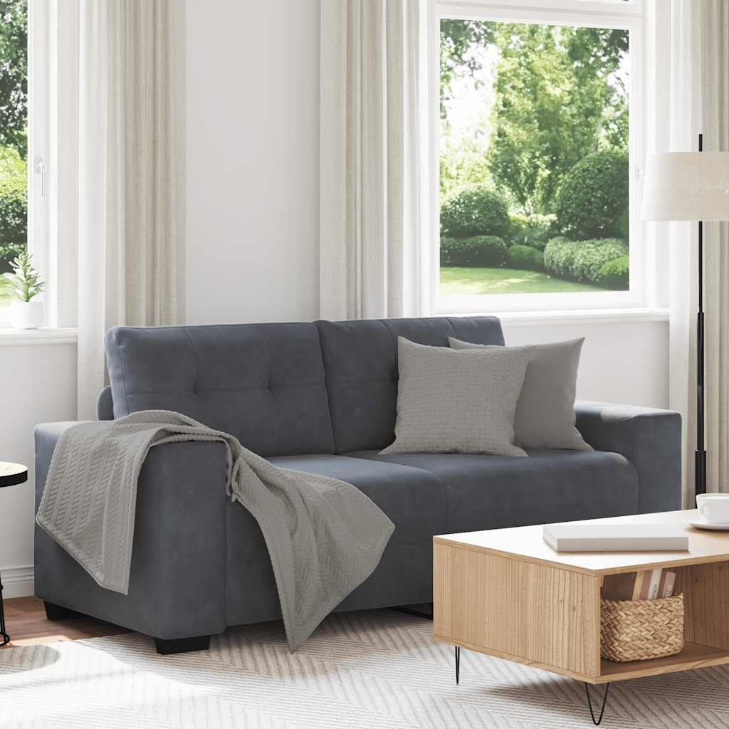 Canapé 2 Places, Causeuse de Salon Fauteuil Sofa 2 Places Causeuse Gris foncé 181 x 77 x 82 cm Velours