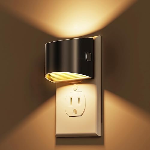 Miniatura 1 de L LOHAS LED Luces nocturnas enchufables a la pared, paquete de 2 unidades, luz nocturna con sensor de atardecer a amanecer, brillo ajustable, 3000 K